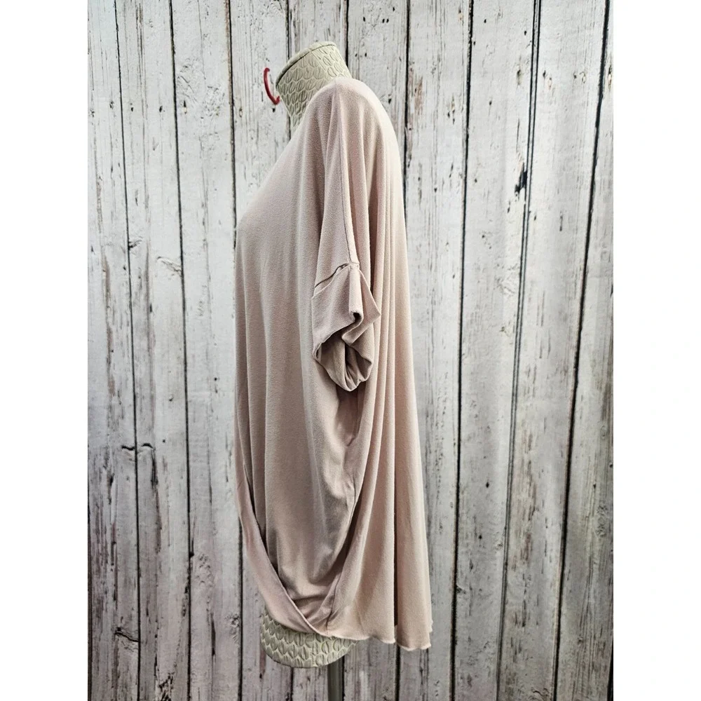 EXCUSE ME I HAVE TO GO BE‎ AWESOME Women's L Mauve Surplice Blouse Shirt Top EUC - Picture 6 of 8